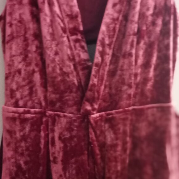 'KARLIE' Velvet Jumpsuit Size S Berry NWT - Picture 2 of 16